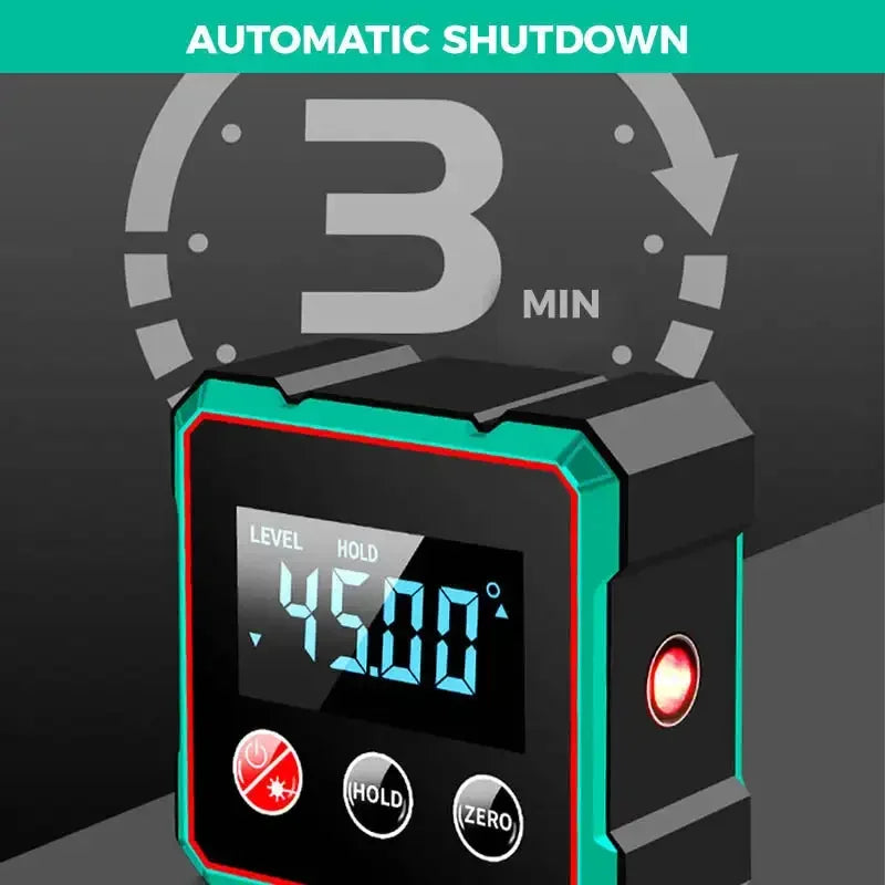 Digital Angle Finder - Magnetic 360° LCD Electronic Protractor with Laser Gauge