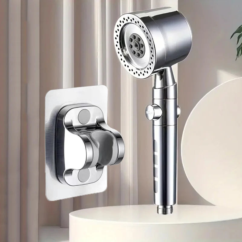 5-Mode High Pressure Water Saving Shower Head with One-Button Stop - Premium Handheld Bathroom Set
