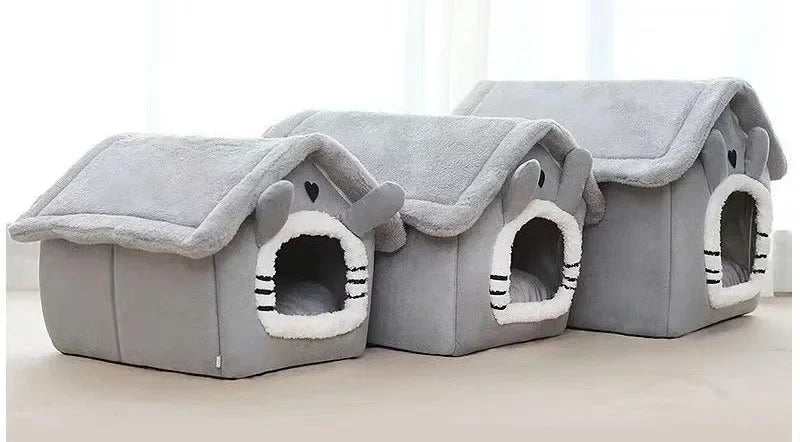 High Quality Indoor Warm Dog House Soft Pet Bed Tent House Dog Kennel Cat Bed Removable and Washable Cushion Suitable Four Season Universal