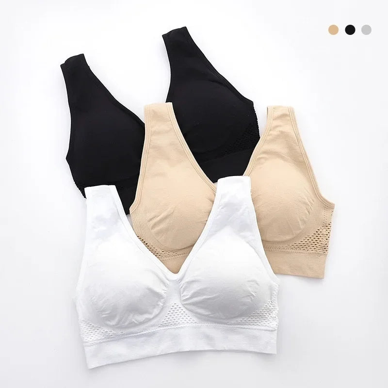Women's Breathable Sports Bra - Sweat-Absorbent with Shockproof Padding