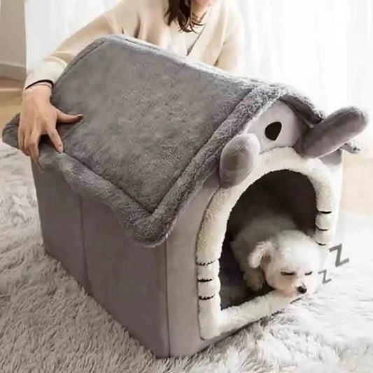 High Quality Indoor Warm Dog House Soft Pet Bed Tent House Dog Kennel Cat Bed Removable and Washable Cushion Suitable Four Season Universal