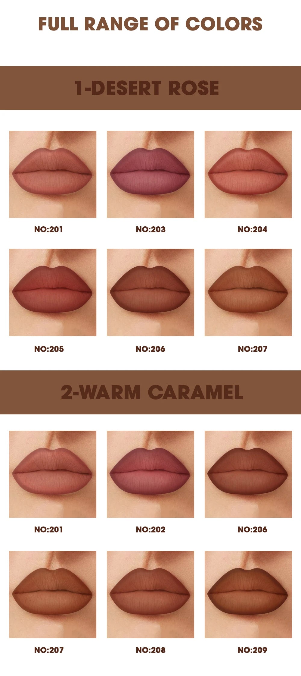 Rozza Waterproof Lip Liner Set - 6 Matte Soft Blendable Pencils for Precise Definition