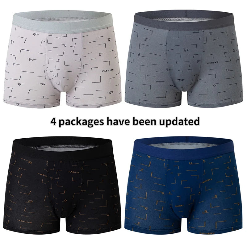 Men's 4-Pack Premium Swim Trunks & Underwear Set - Plus Size Up to 6XL