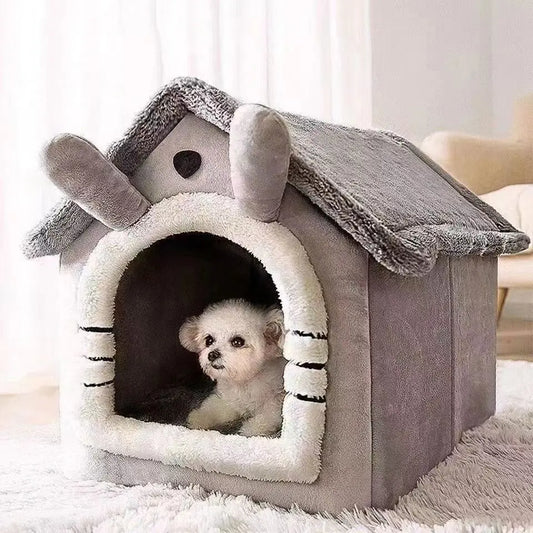 High Quality Indoor Warm Dog House Soft Pet Bed Tent House Dog Kennel Cat Bed Removable and Washable Cushion Suitable Four Season Universal
