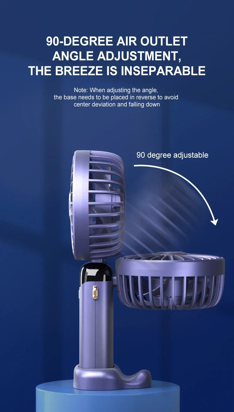 High Quality 3-in-1 Portable Neck Fan - USB Rechargeable with Phone Stand & LED Display