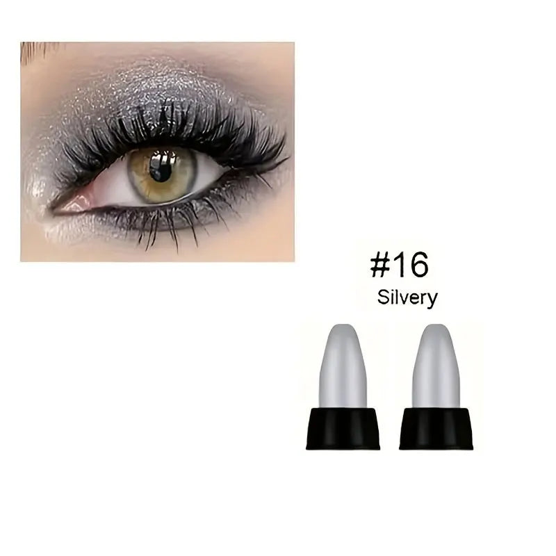 16-Color Pearlescent Waterproof Eyeliner Set - Long-Lasting Glitter Eye Makeup