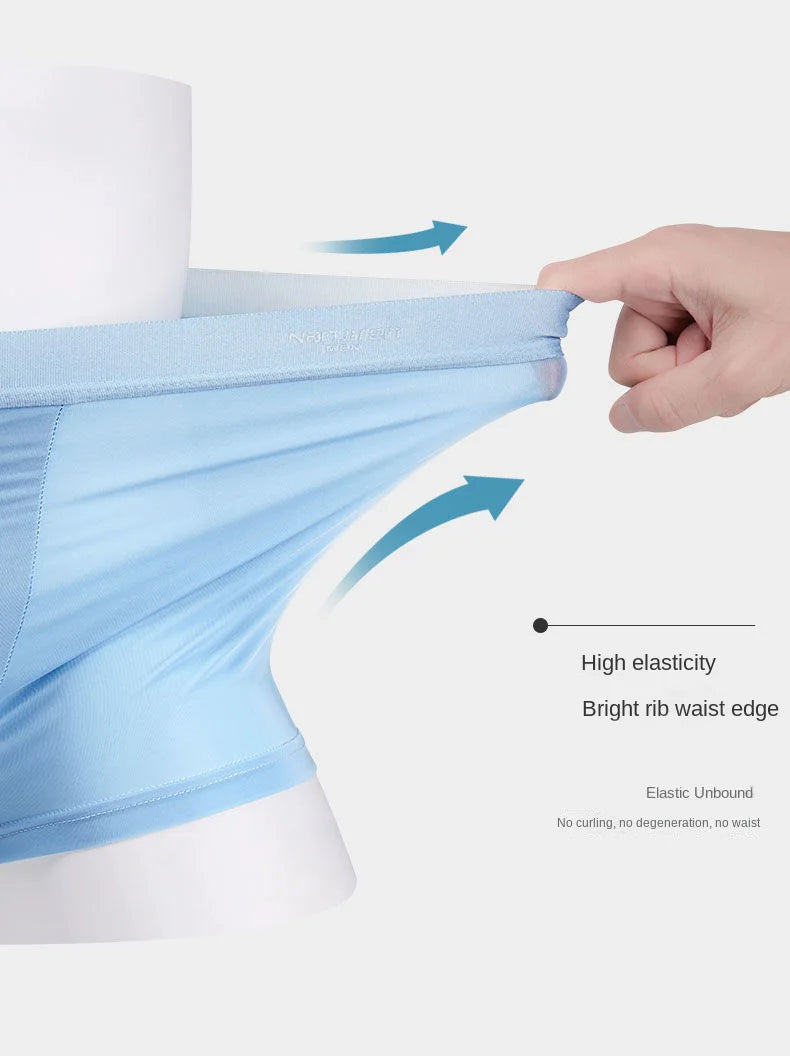 Men's 4-Pack Ice Silk Boxer Shorts - Breathable Thin Underwear Plus Size L-6XL