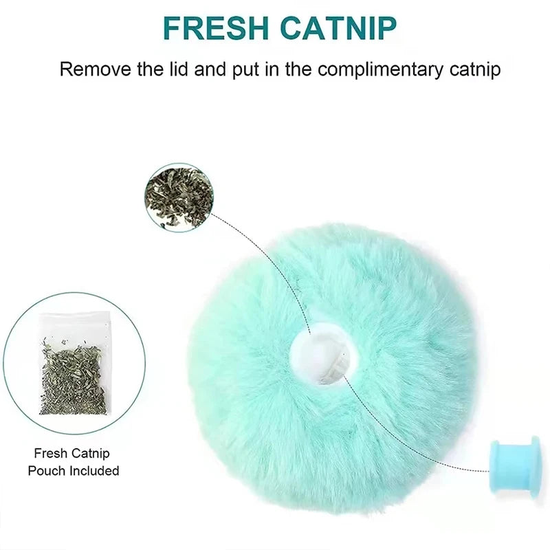 Interactive Electric Cat Ball - Smart Plush Catnip Toy with Sound & Touch Response