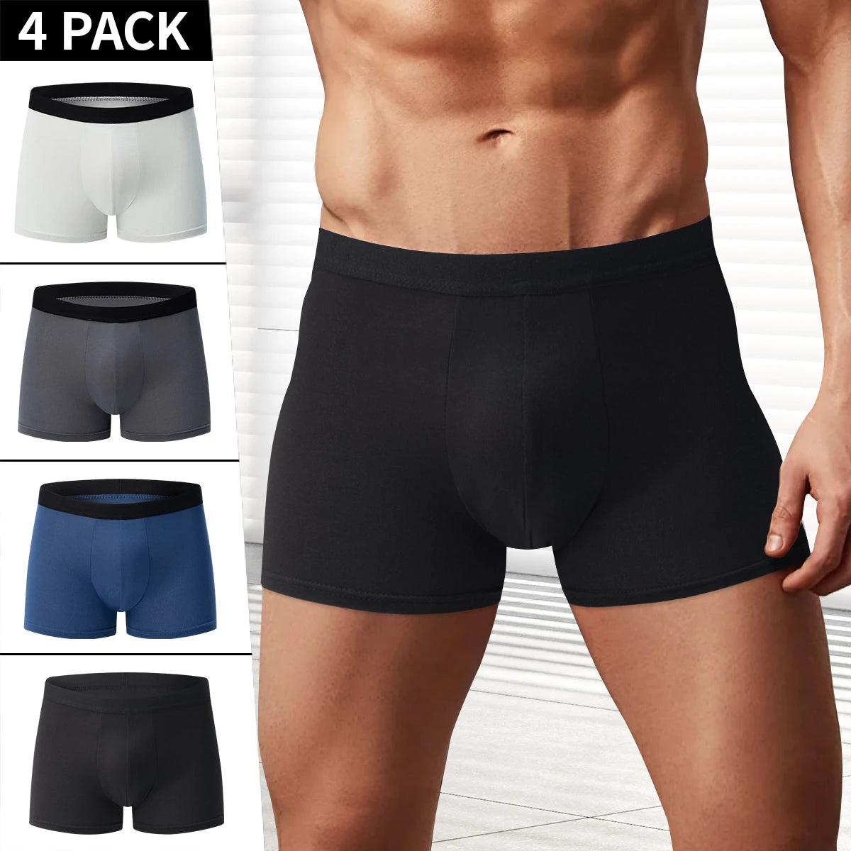 Men's 4-Pack Premium Swim Trunks & Underwear Set - Plus Size Up to 6XL