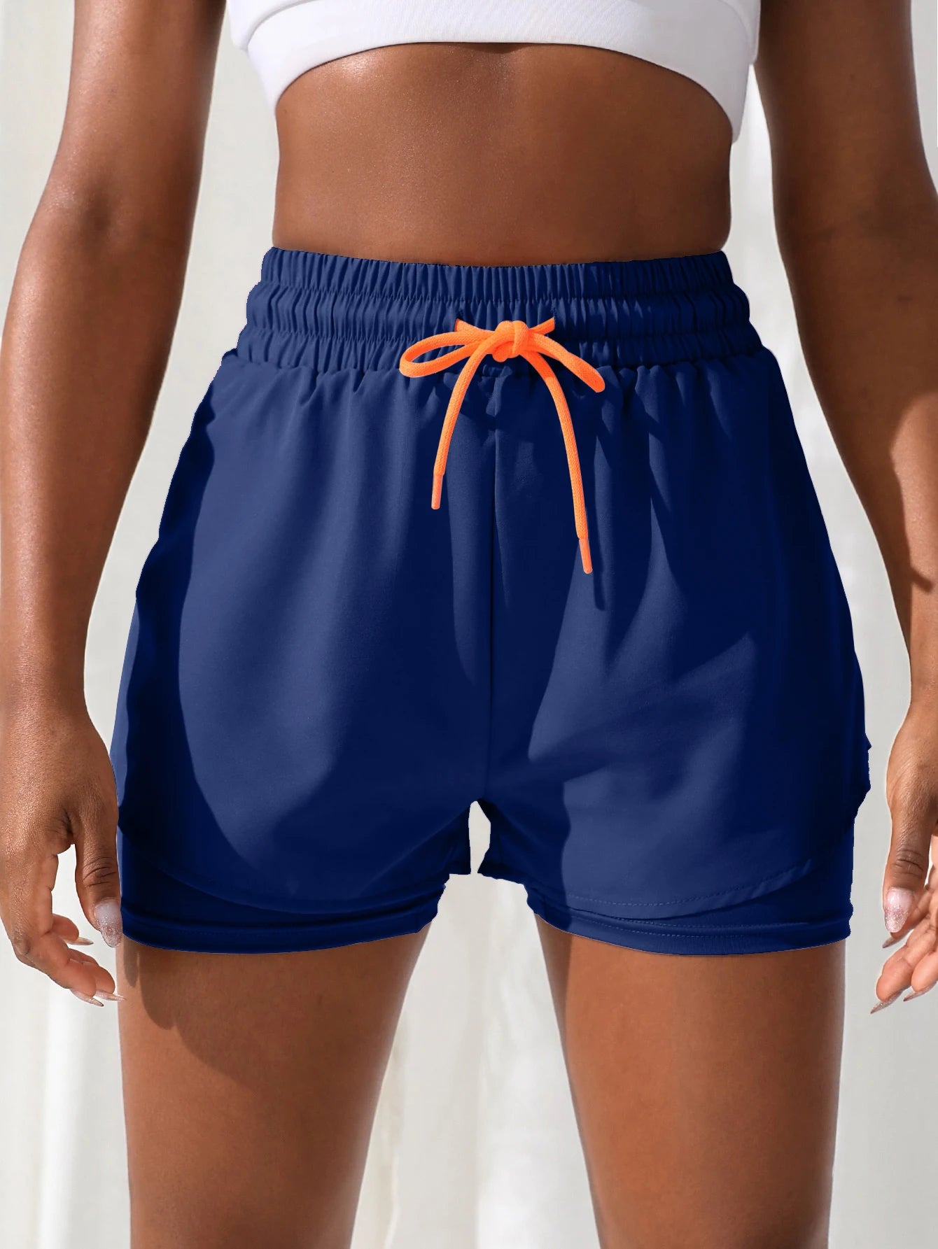 Women's High Rise Yoga Shorts - 2-in-1 Athletic Running Shorts