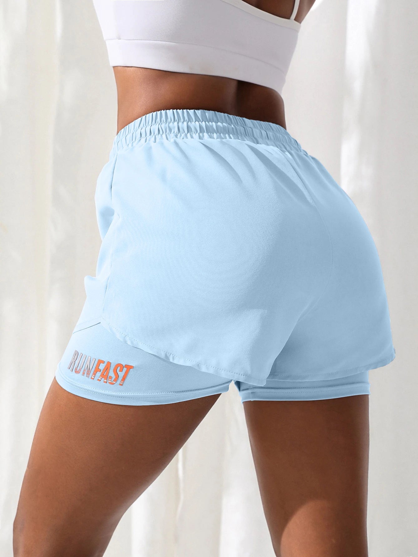 Women's High Rise Yoga Shorts - 2-in-1 Athletic Running Shorts