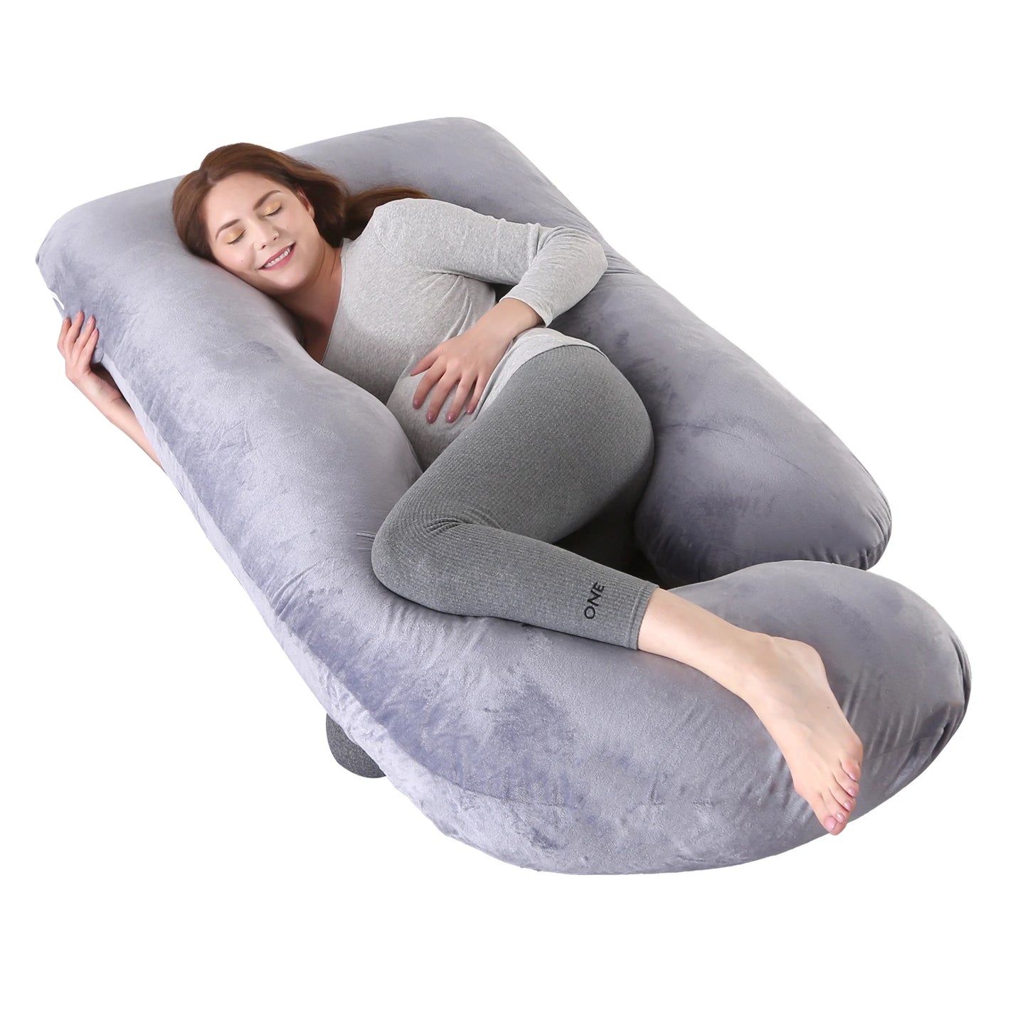 G-Shaped Pregnancy Pillow - Full Body Maternity Support with Removable Cover