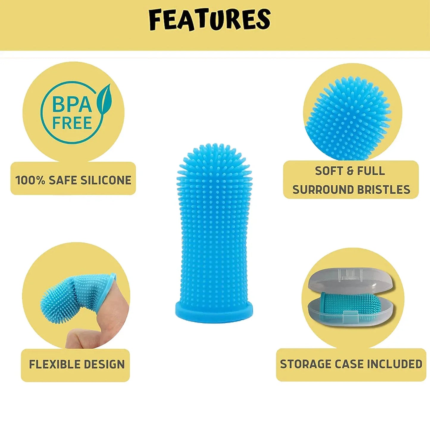 Pet Finger Toothbrush - Soft Silicone Dental Care Tool for Dogs & Cats