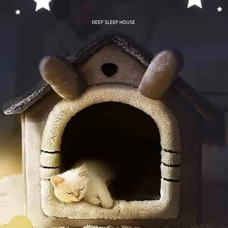 High Quality Indoor Warm Dog House Soft Pet Bed Tent House Dog Kennel Cat Bed Removable and Washable Cushion Suitable Four Season Universal