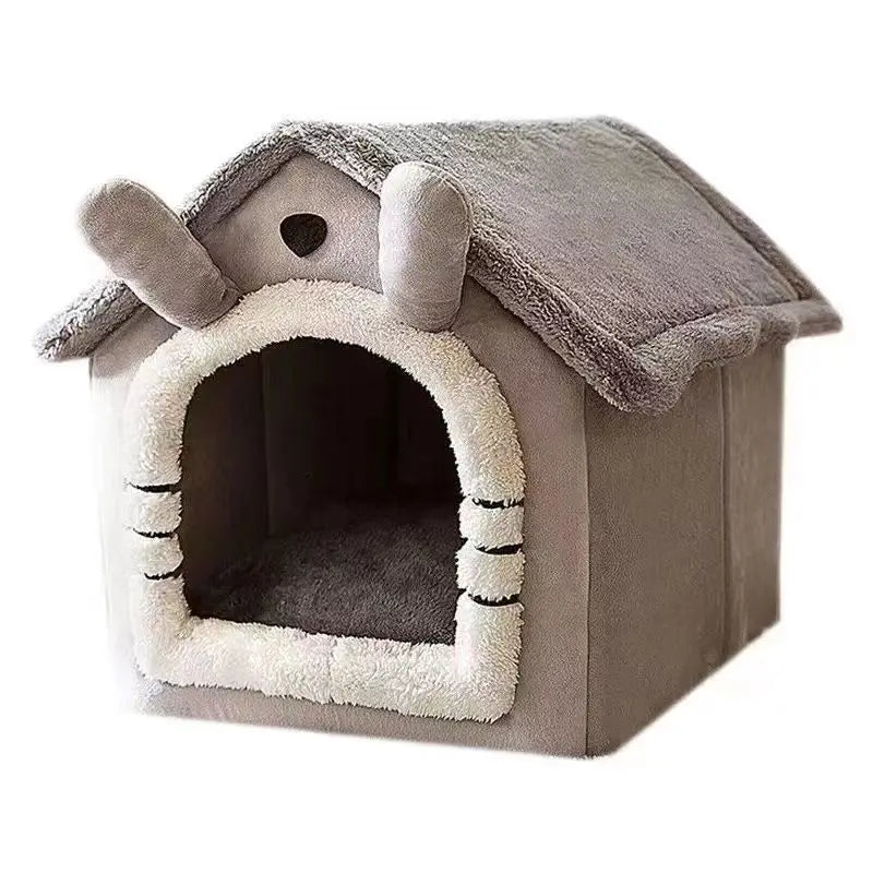 High Quality Indoor Warm Dog House Soft Pet Bed Tent House Dog Kennel Cat Bed Removable and Washable Cushion Suitable Four Season Universal