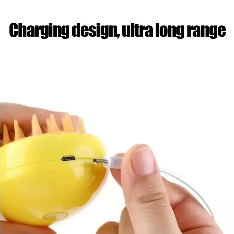 3-in-1 Electric Steam Dog Brush - Pet Grooming Spray Brush for Cats & Dogs