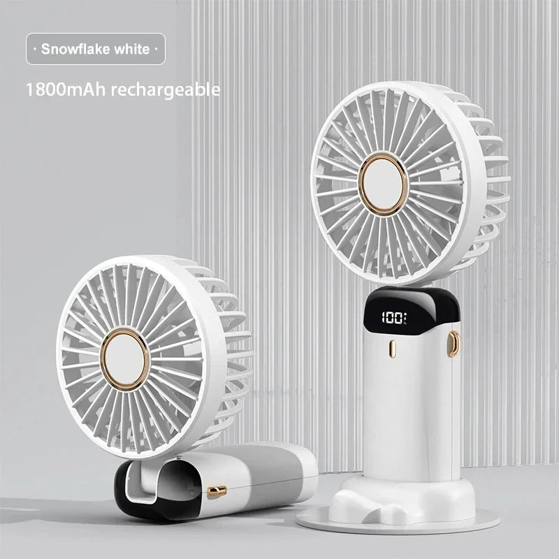 High Quality 3-in-1 Portable Neck Fan - USB Rechargeable with Phone Stand & LED Display