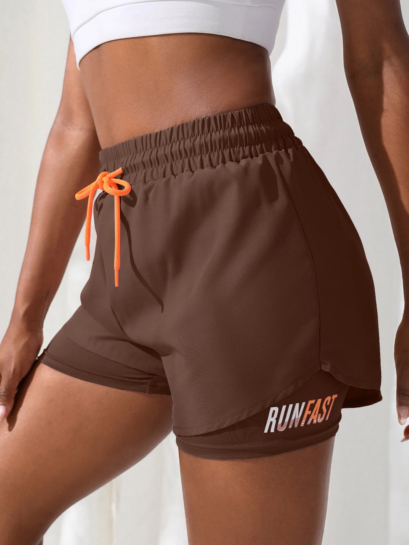 Women's High Rise Yoga Shorts - 2-in-1 Athletic Running Shorts