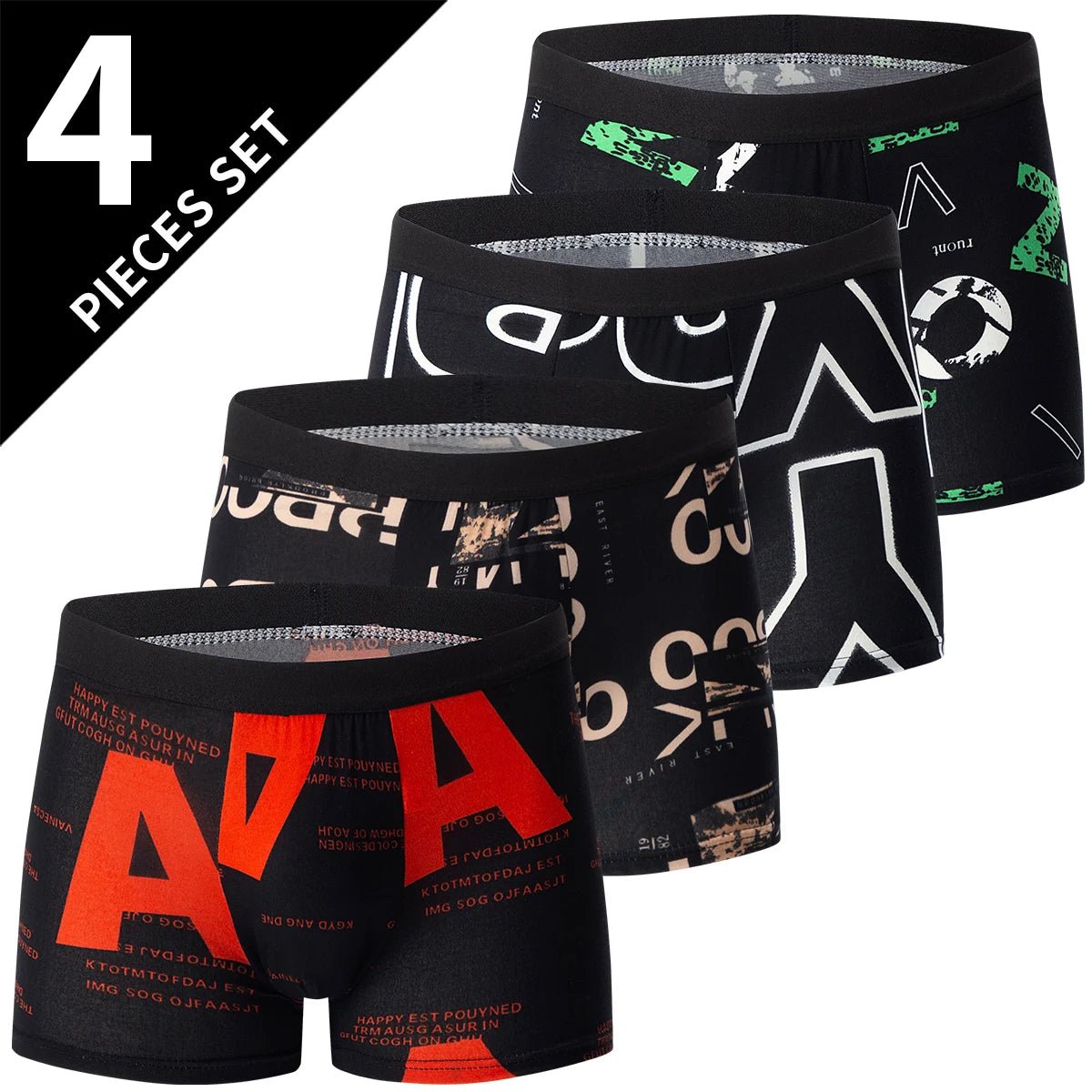Men's 4-Pack Premium Swim Trunks & Underwear Set - Plus Size Up to 6XL