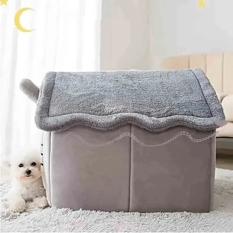 High Quality Indoor Warm Dog House Soft Pet Bed Tent House Dog Kennel Cat Bed Removable and Washable Cushion Suitable Four Season Universal
