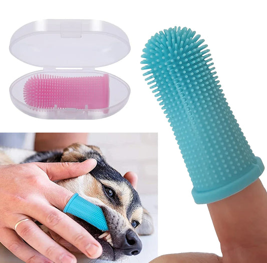 Pet Finger Toothbrush - Soft Silicone Dental Care Tool for Dogs & Cats