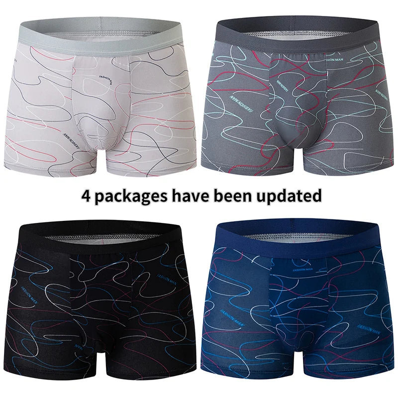 Men's 4-Pack Premium Swim Trunks & Underwear Set - Plus Size Up to 6XL