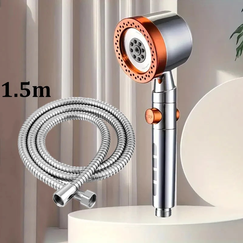 5-Mode High Pressure Water Saving Shower Head with One-Button Stop - Premium Handheld Bathroom Set