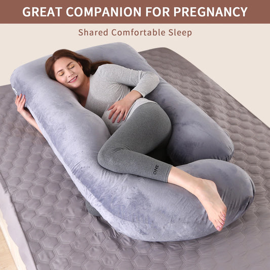 G-Shaped Pregnancy Pillow - Full Body Maternity Support with Removable Cover