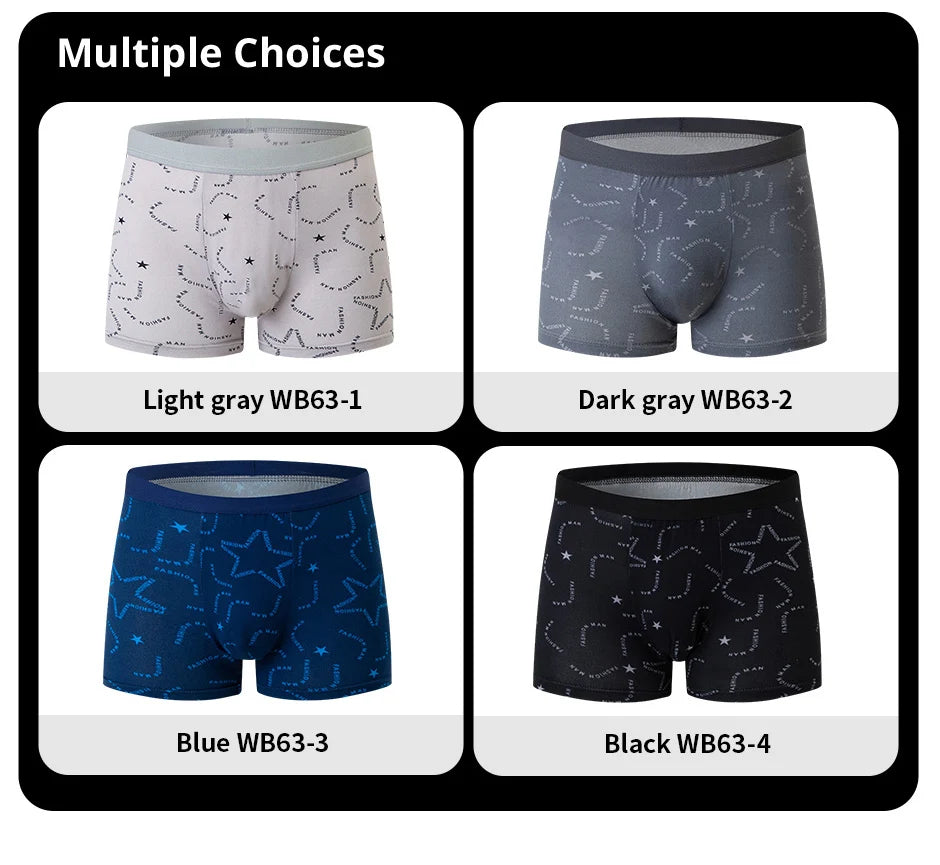 Men's 4-Pack Premium Swim Trunks & Underwear Set - Plus Size Up to 6XL