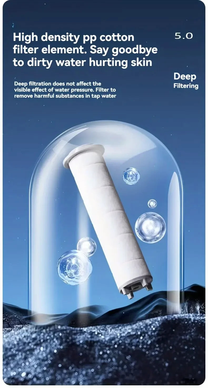 5-Mode High Pressure Water Saving Shower Head with One-Button Stop - Premium Handheld Bathroom Set