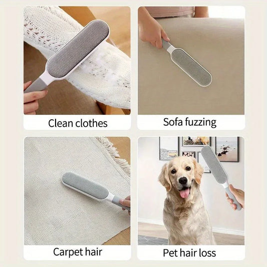 Double-Sided Pet Hair Remover - Electrostatic Lint Brush for Furniture & Carpets