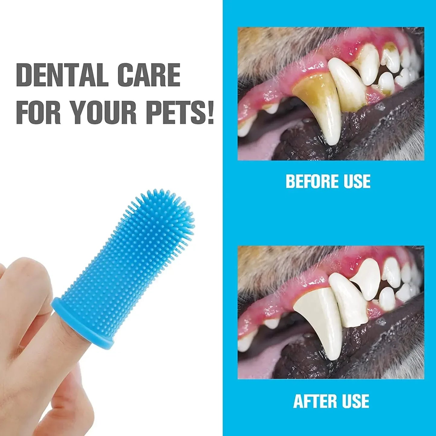 Pet Finger Toothbrush - Soft Silicone Dental Care Tool for Dogs & Cats