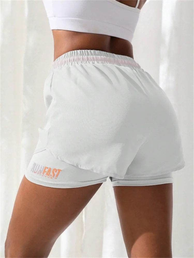 Women's High Rise Yoga Shorts - 2-in-1 Athletic Running Shorts