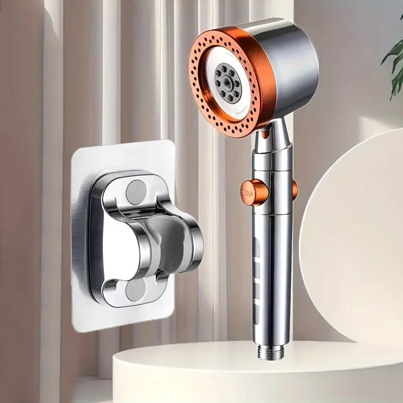 5-Mode High Pressure Water Saving Shower Head with One-Button Stop - Premium Handheld Bathroom Set