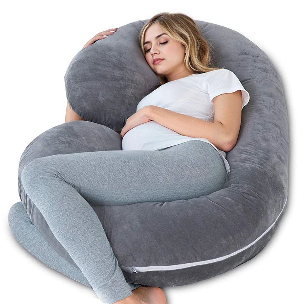 G-Shaped Pregnancy Pillow - Full Body Maternity Support with Removable Cover