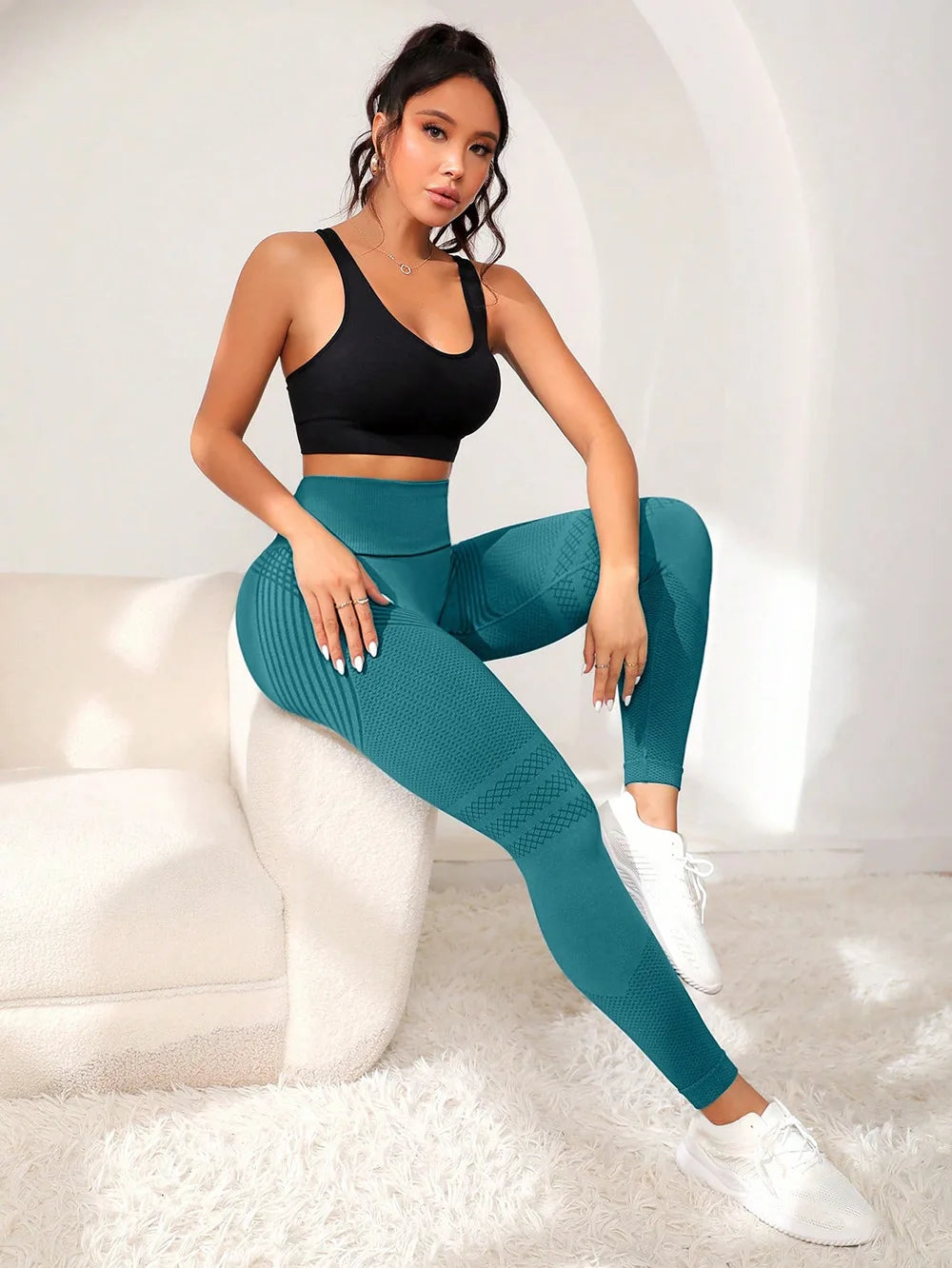 Women's High Waisted Fitness Leggings - Sculpting Sports Pants