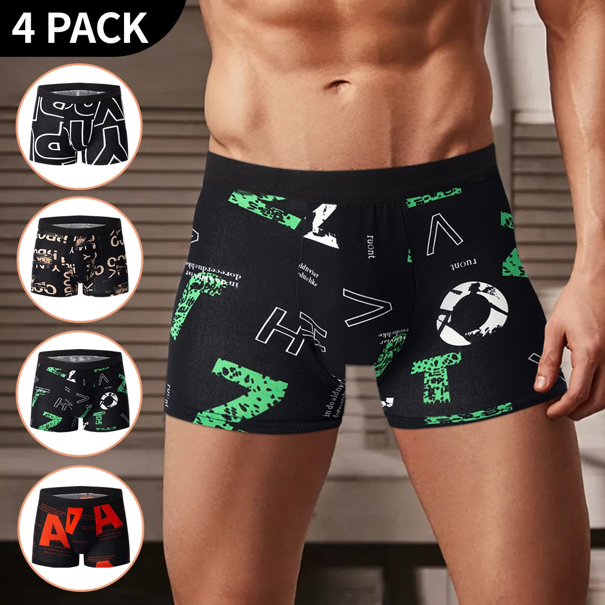 Men's 4-Pack Premium Swim Trunks & Underwear Set - Plus Size Up to 6XL