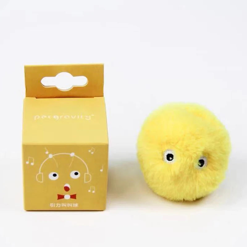 Interactive Electric Cat Ball - Smart Plush Catnip Toy with Sound & Touch Response