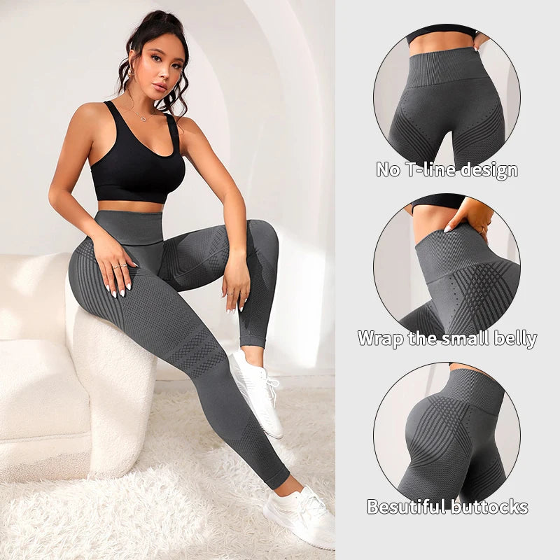 Women's High Waisted Fitness Leggings - Sculpting Sports Pants