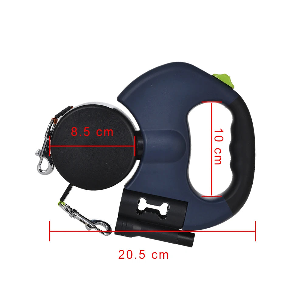 Dog Leash with LED Lights - Dual Pet Leash for Small Dogs with 360° Swivel & Reflective Safety