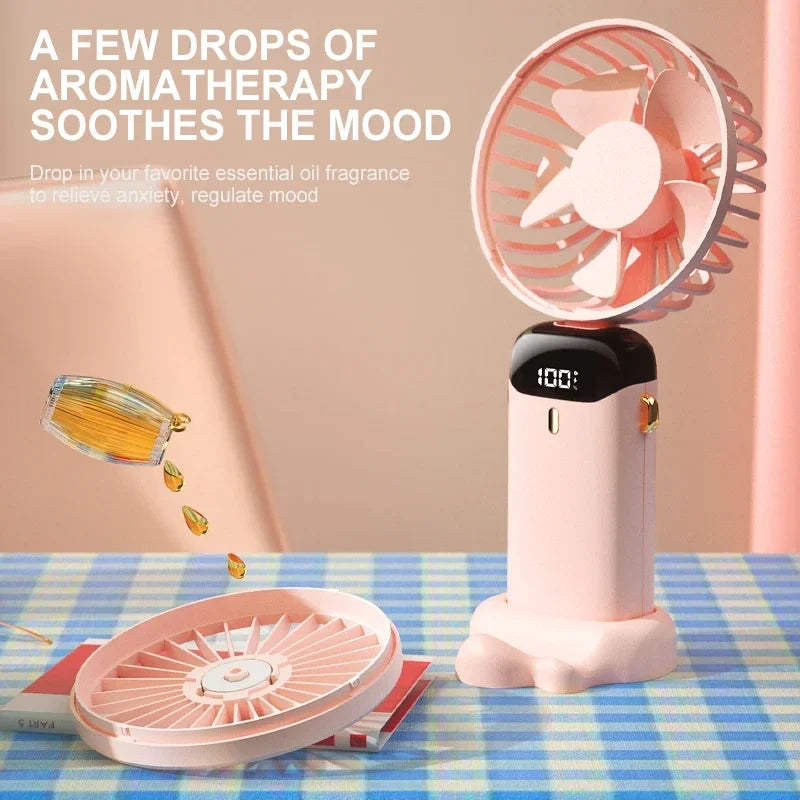 High Quality 3-in-1 Portable Neck Fan - USB Rechargeable with Phone Stand & LED Display