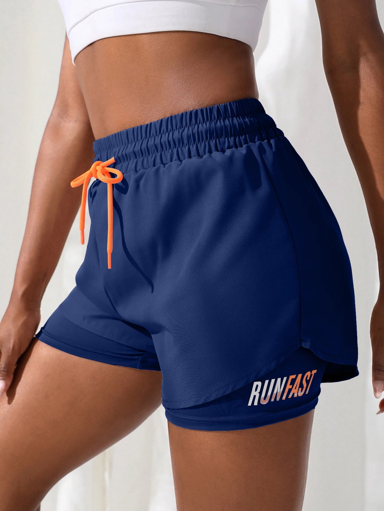 Women's High Rise Yoga Shorts - 2-in-1 Athletic Running Shorts