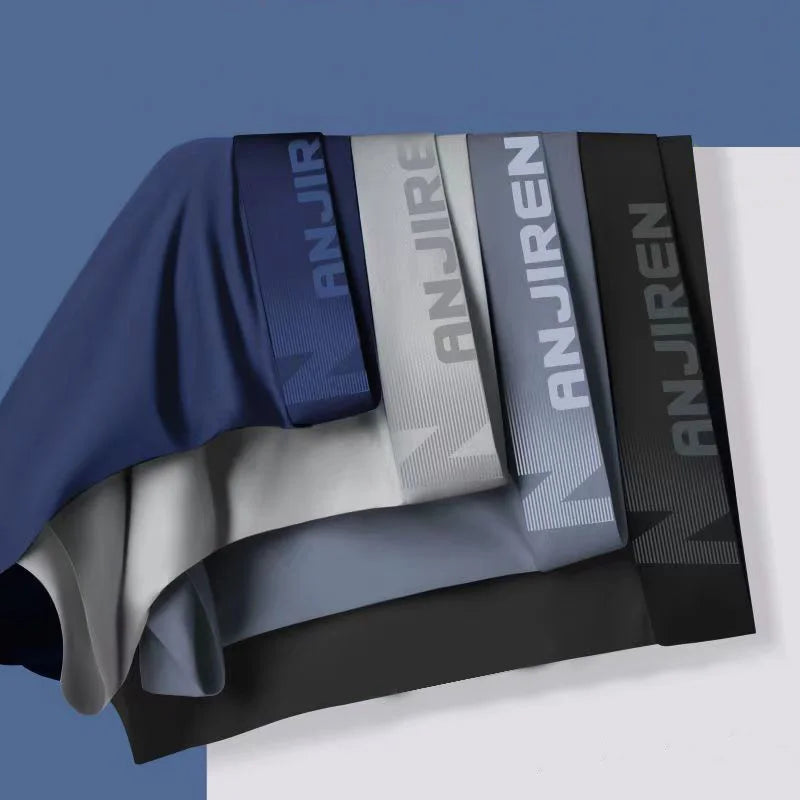 Men's 4-Pack Ice Silk Boxer Shorts - Breathable Thin Underwear Plus Size L-6XL