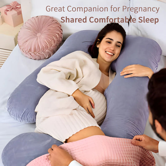G-Shaped Pregnancy Pillow - Full Body Maternity Support with Removable Cover