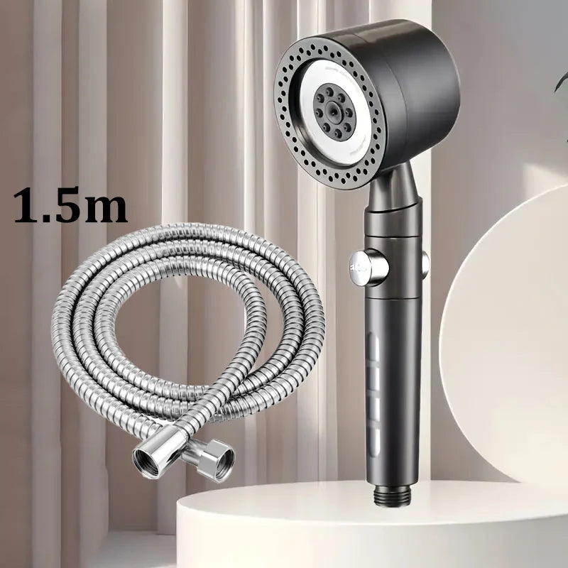 5-Mode High Pressure Water Saving Shower Head with One-Button Stop - Premium Handheld Bathroom Set