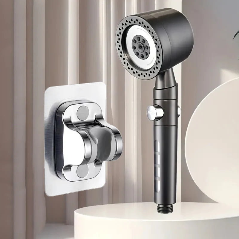 5-Mode High Pressure Water Saving Shower Head with One-Button Stop - Premium Handheld Bathroom Set