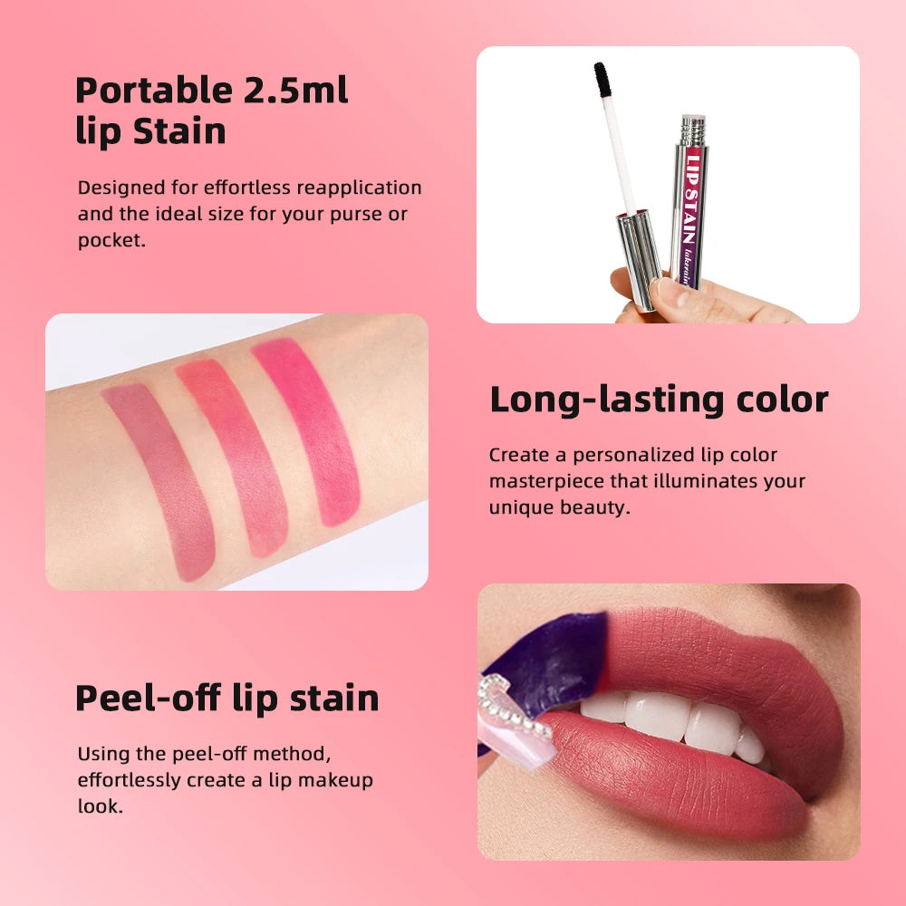 Korean Matte Lip Tint - Long Lasting Waterproof Peel Off Liquid Lipstick