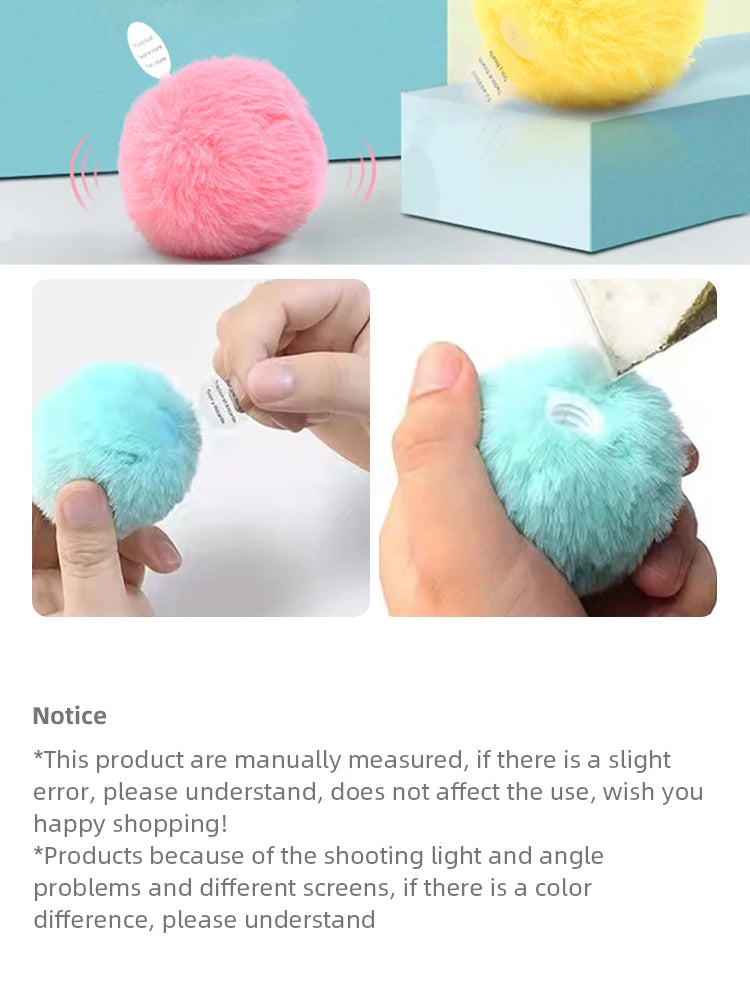 Interactive Electric Cat Ball - Smart Plush Catnip Toy with Sound & Touch Response