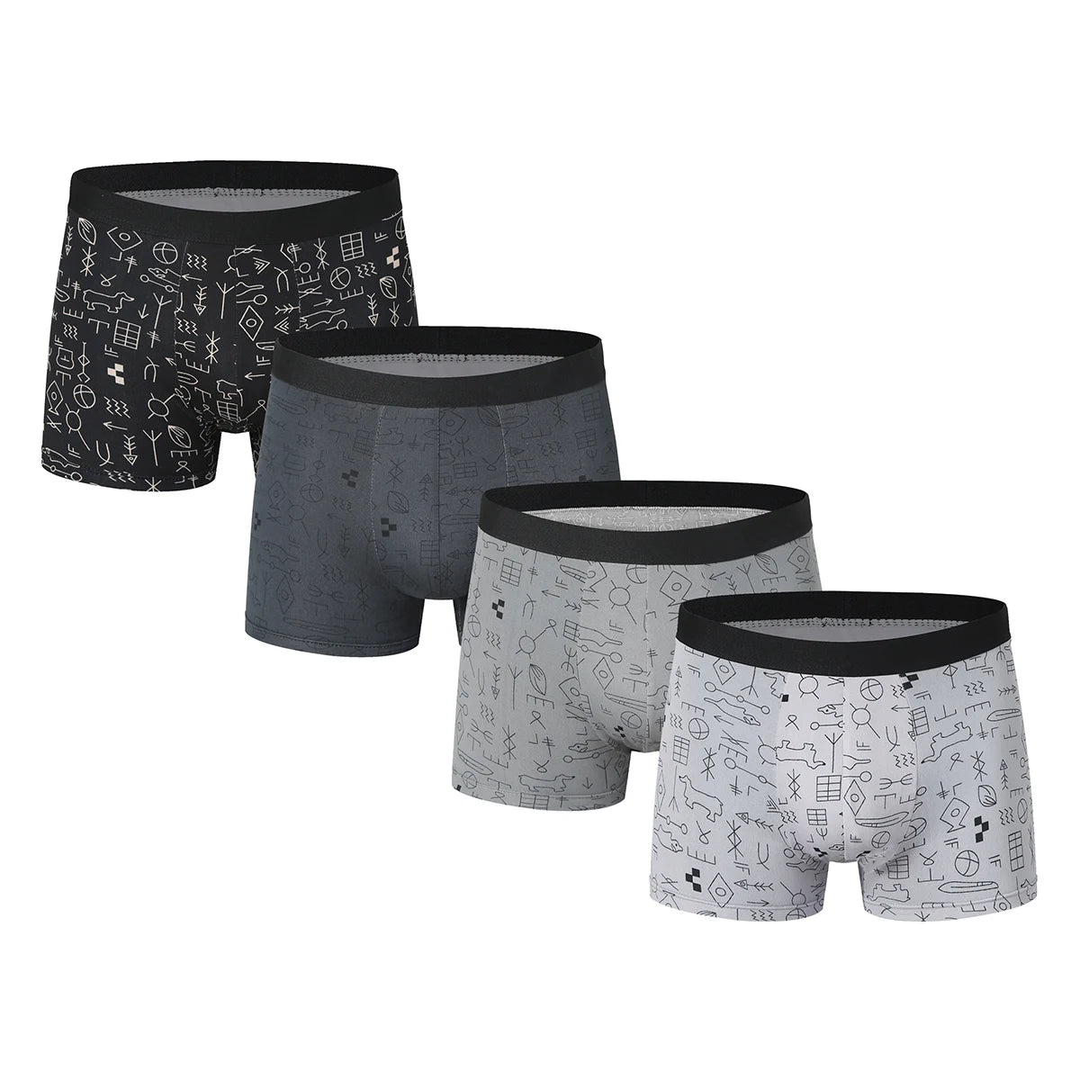 Men's 4-Pack Premium Swim Trunks & Underwear Set - Plus Size Up to 6XL