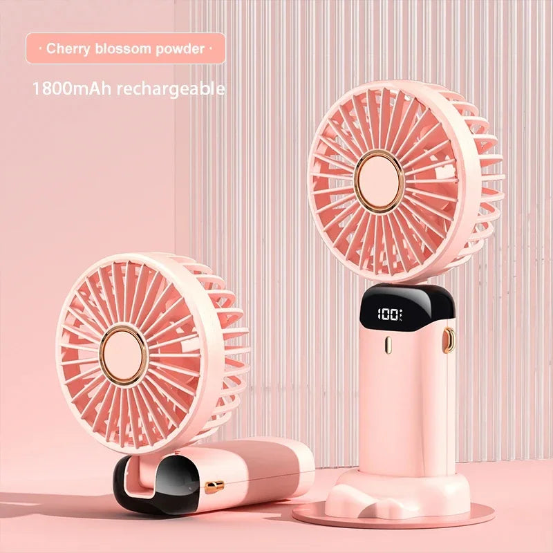 High Quality 3-in-1 Portable Neck Fan - USB Rechargeable with Phone Stand & LED Display
